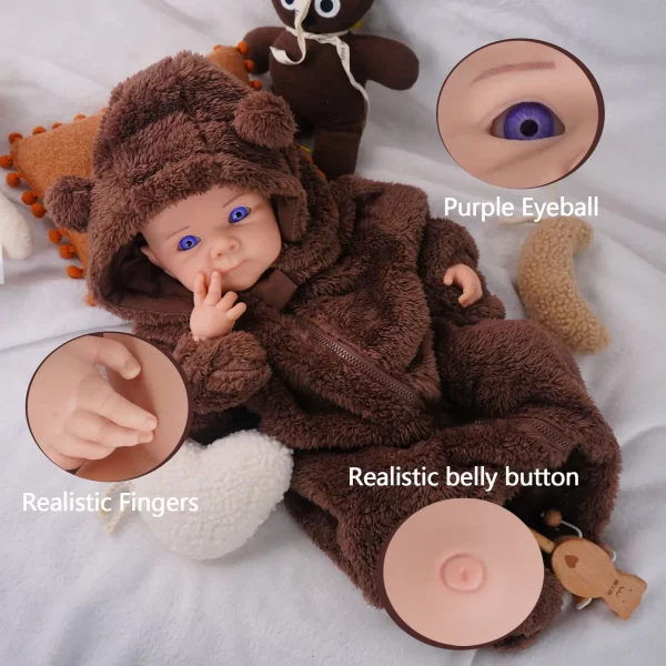 20 inch cute silicone reborn doll, handmade painted holiday birthday gift - Image 2