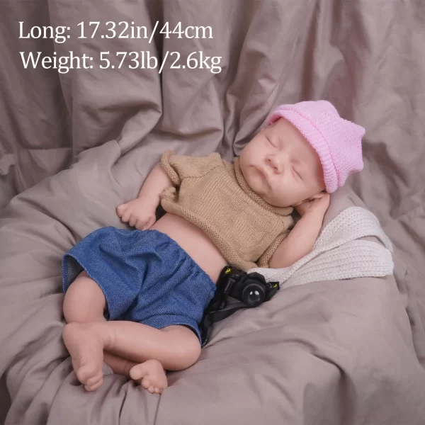 17"/44 cm newborn baby boy silicone reborn doll birthday gift - Image 2