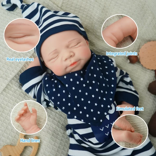 19.7 inch silicone baby boy reborn doll, realistic painted handicraft collectible - Image 2