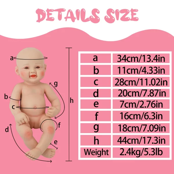 17 in hand-painted all-silicone reborn doll, soft touch real leather, gift collection artwork - Image 3