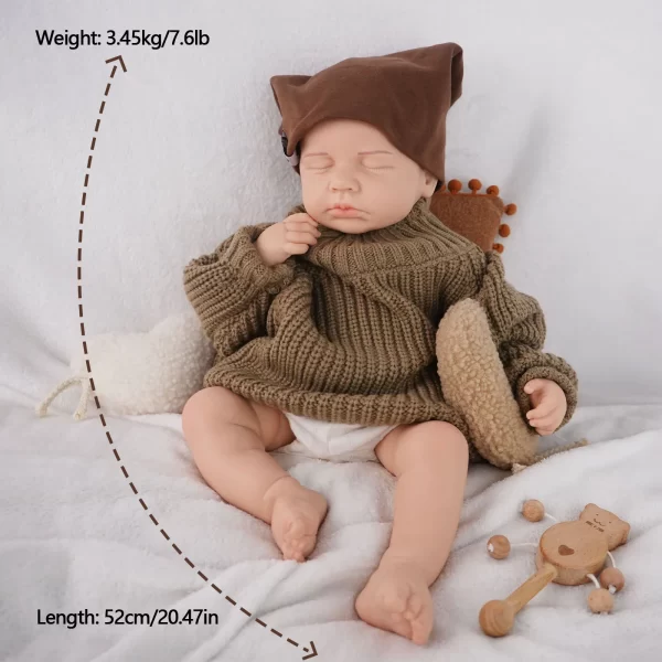 52cm painted silicone reborn doll boy baby washable for art collection - Image 4