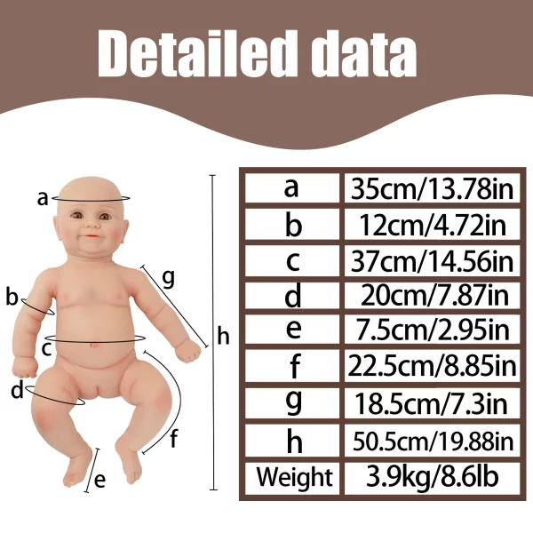 19 inch cute reborn doll girl handmade realistic full silicone painted - Image 4