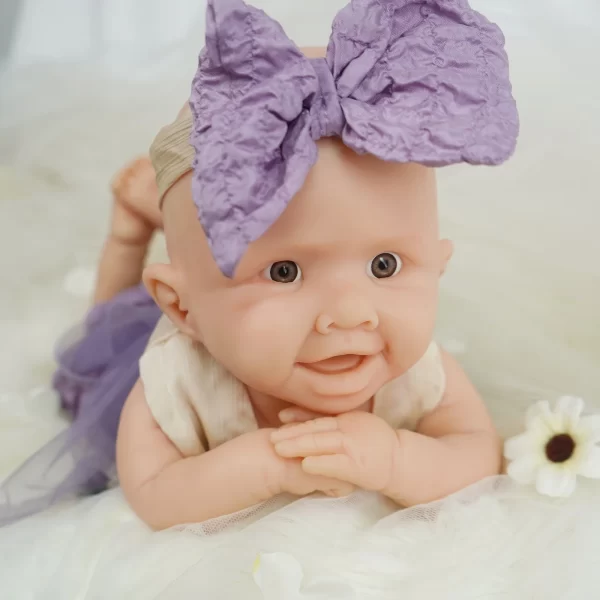 46cm Smiling Silicone Reborn Doll Open Eyes Washable Girl Toy - Image 3