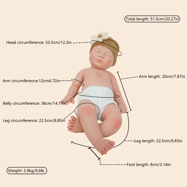 Lifelike silicone reborn doll, hand-painted skin with visible veins, suitable for children aged 3+ - Image 4