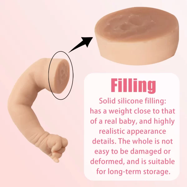17 in hand-painted all-silicone reborn doll, soft touch real leather, gift collection artwork - Image 5