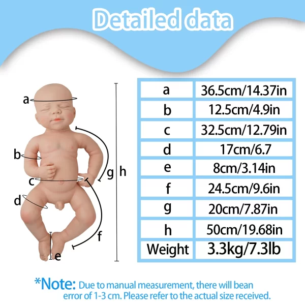19.7 inch silicone baby boy reborn doll, realistic painted handicraft collectible - Image 5