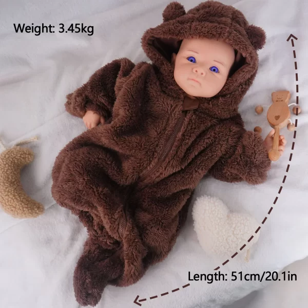 20 inch cute silicone reborn doll, handmade painted holiday birthday gift - Image 6