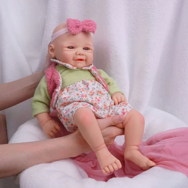1 piece 43cm open eyes smiling silicone reborn doll - Image 6
